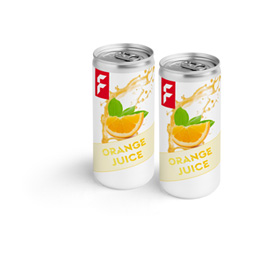 Orangensaft-Dosen